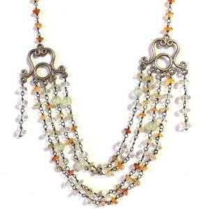 Sterling Silver Multi Stranded Beaded Necklace